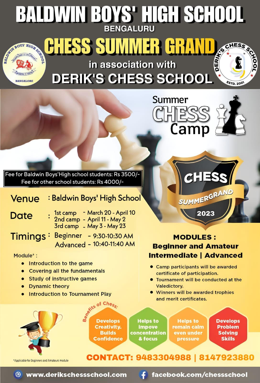 11th SUMMER GRAND CHESS CAMP IN BANGALORE 2023