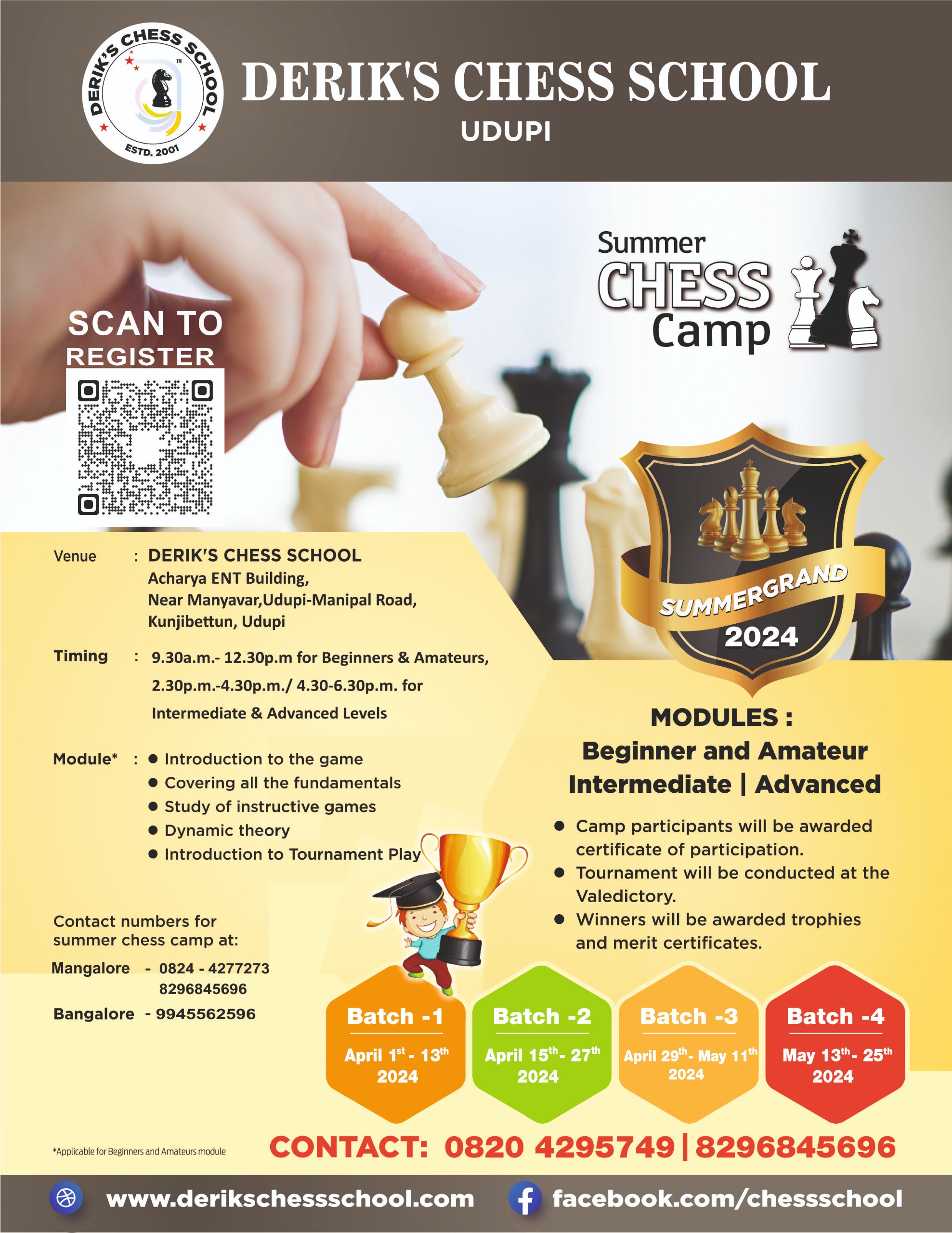 SUMMER GRAND CHESS CAMP IN UDUPI